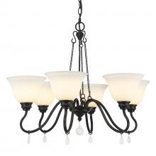  3715-6 BLK-OP - Donya 6 Light Chandelier in Matte Black